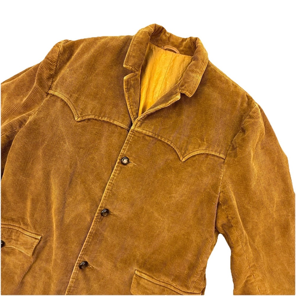 Vtg Pioneer Wear Jacket Mens 42 L Camel‎ Corduroy Western Cowboy